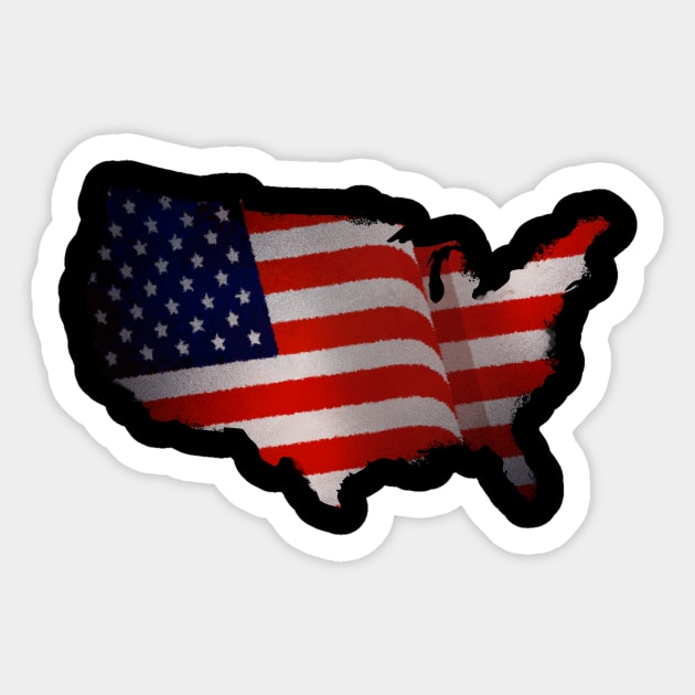 US Flag Sticker by Aim For The Face